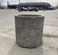 Muldoon library concrete planter.